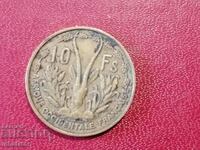 1956 10 franci Africa de Vest franceză