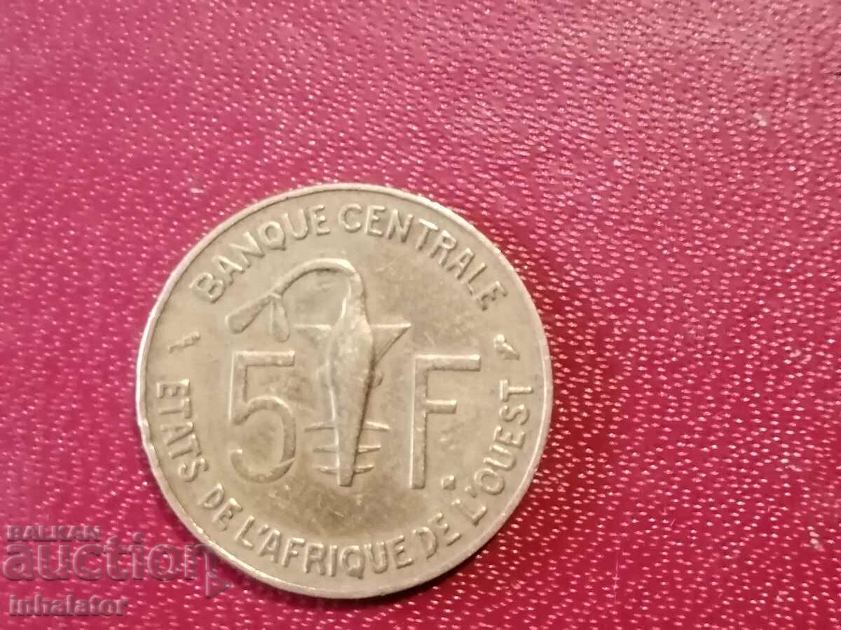 1970 год 5 франка  Западна Африка