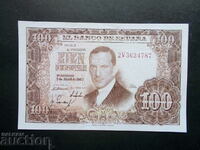 SPANIA, 100 pesetas, 1953, XF/AU