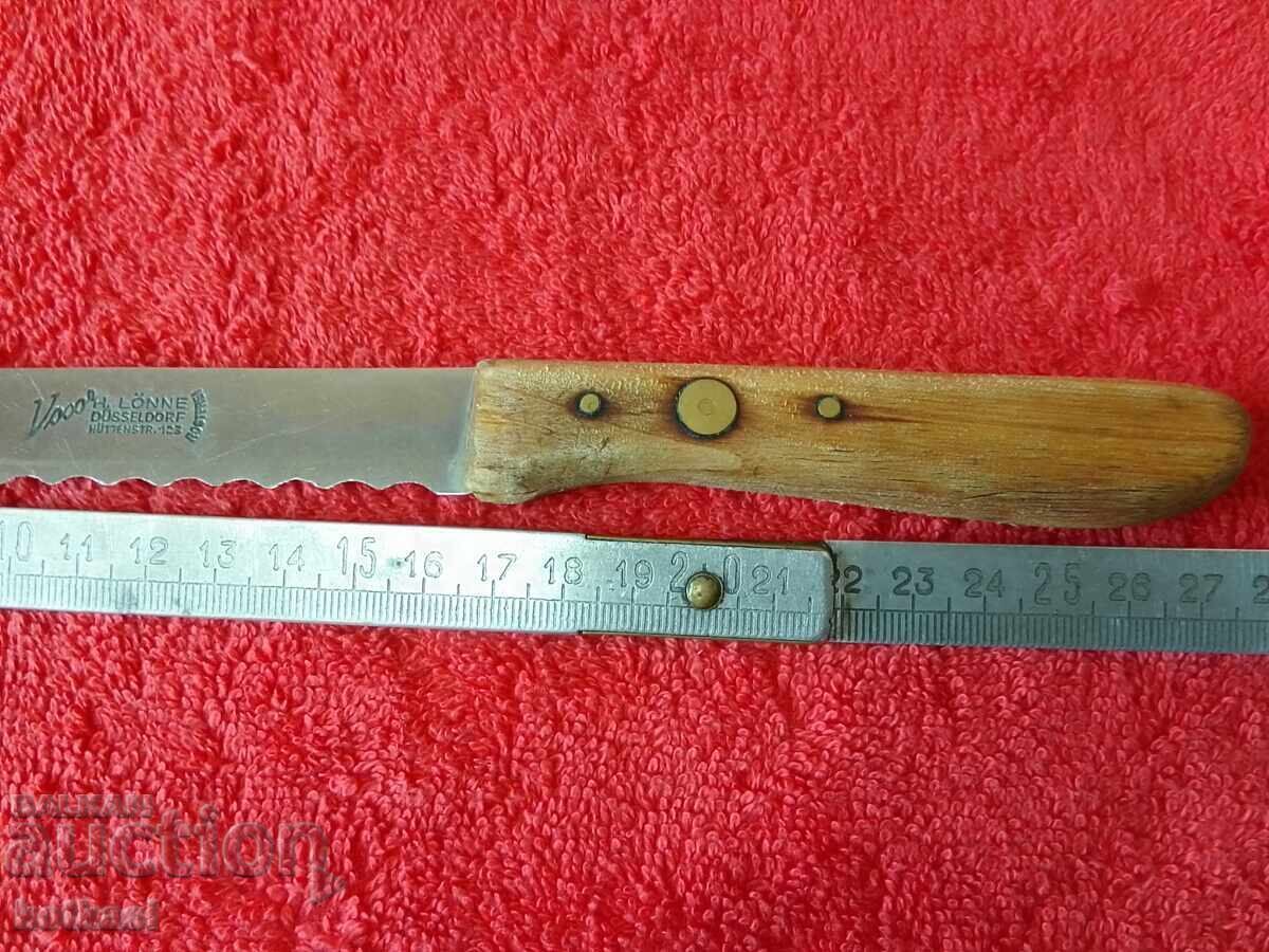 Auction Old kitchen knife Germany H.LONNE DUSSELDORF MUTTENSTR.123 Auction Old kitchen knife Germany H.LONNE DUSSELDORF MUTTENSTR.123