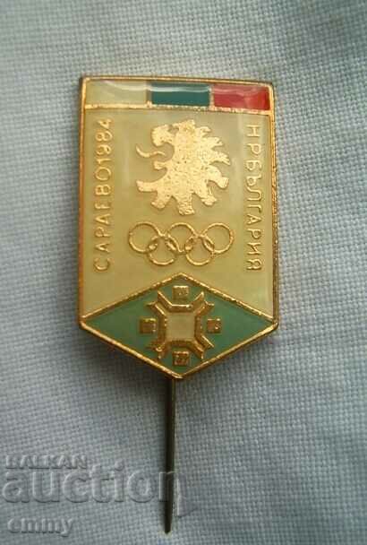 Badge Olympic Games Sarajevo 1984 - Bulgaria, BOK