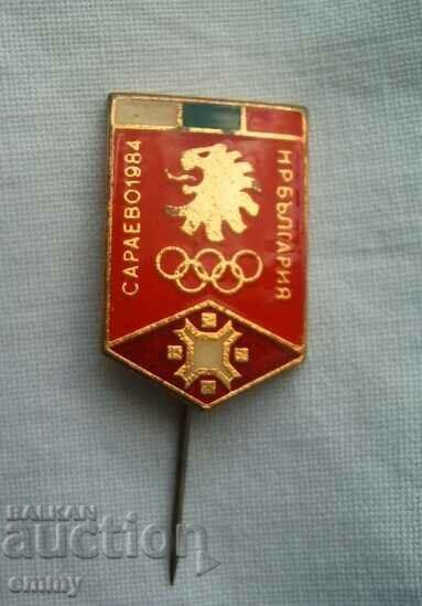 Insigna Jocurile Olimpice Saraievo 1984 - Bulgaria, BOK cu preț 6.00 BGN | € 3.07 Insigna Jocurile Olimpice Saraievo 1984 - Bulgaria, BOK cu preț 6.00 BGN | € 3.07