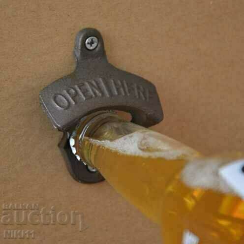 Vintage wall mounted beer opener /c