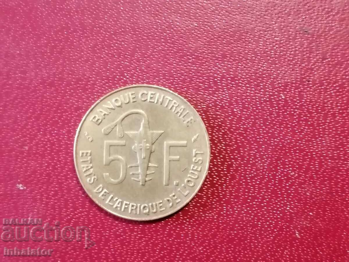 1986 5 franci Africa de Vest