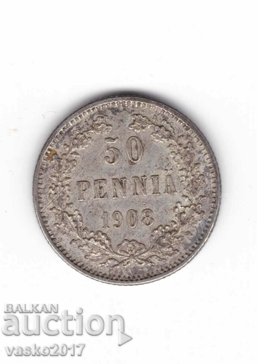 50 PENNIA - 1908 Russia for Finland