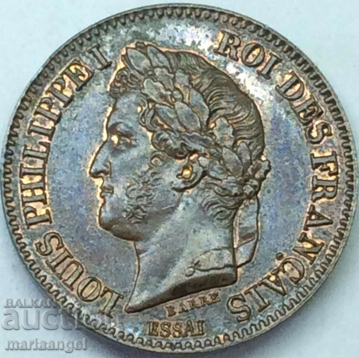 PROBA 2 centimes 1842 Franta Louis Philippe - rar si scump