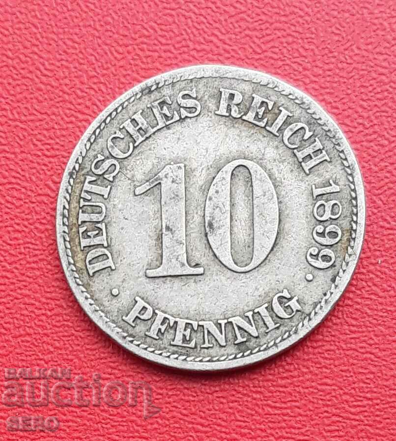 Germania-10 Pfennig 1899 E-Muldenhüten