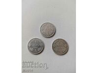 3 pcs. Silver coins 1 BGN. 1882