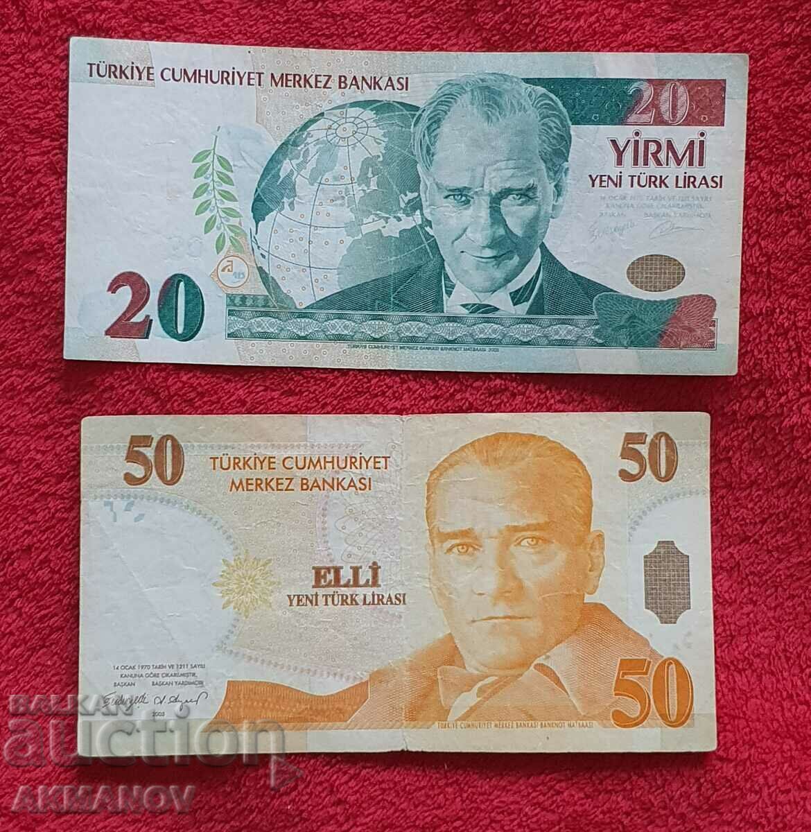 Turcia 50/20 lire noi 2005