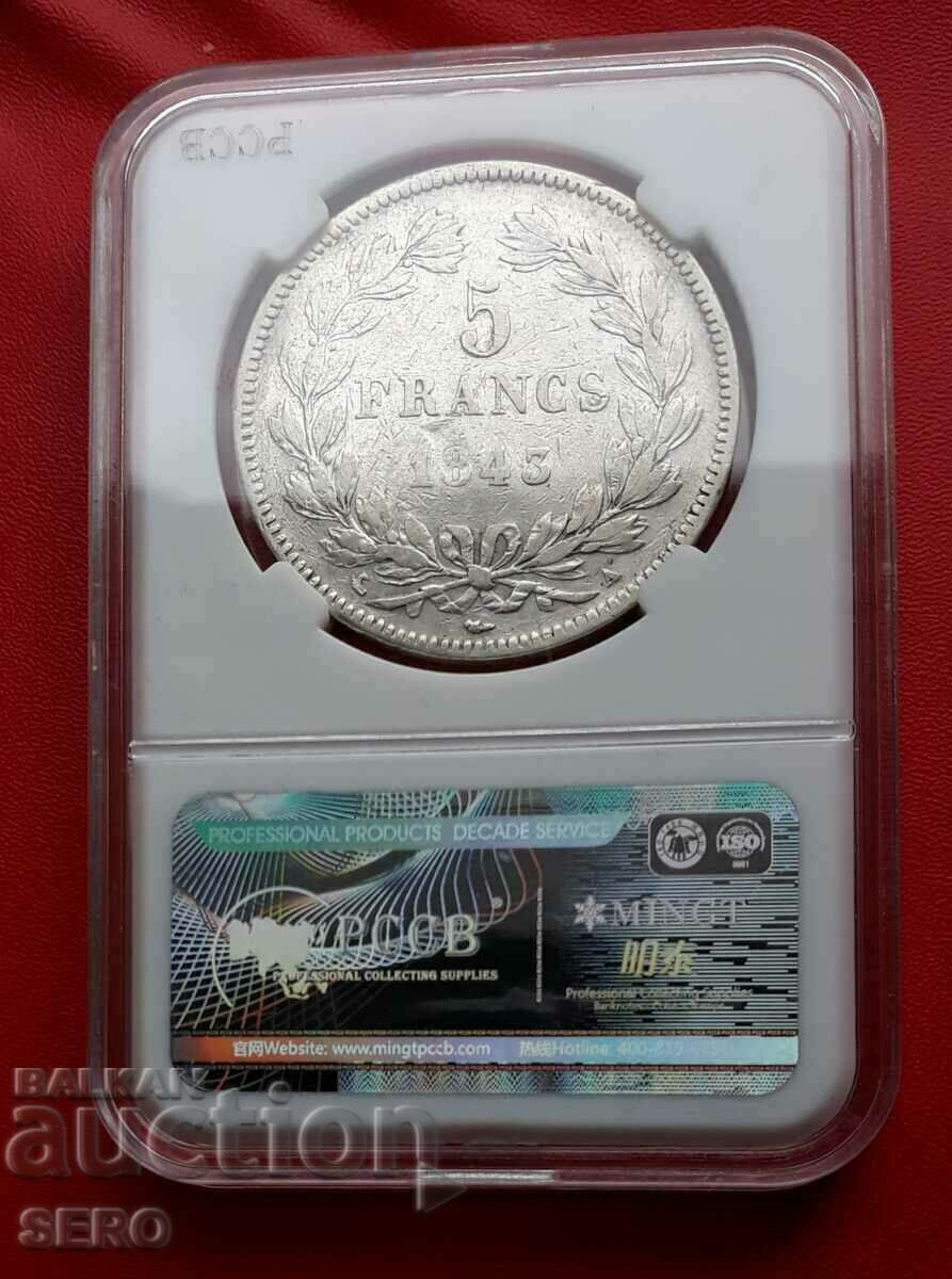 Франция-5 франка 1843 А-Париж