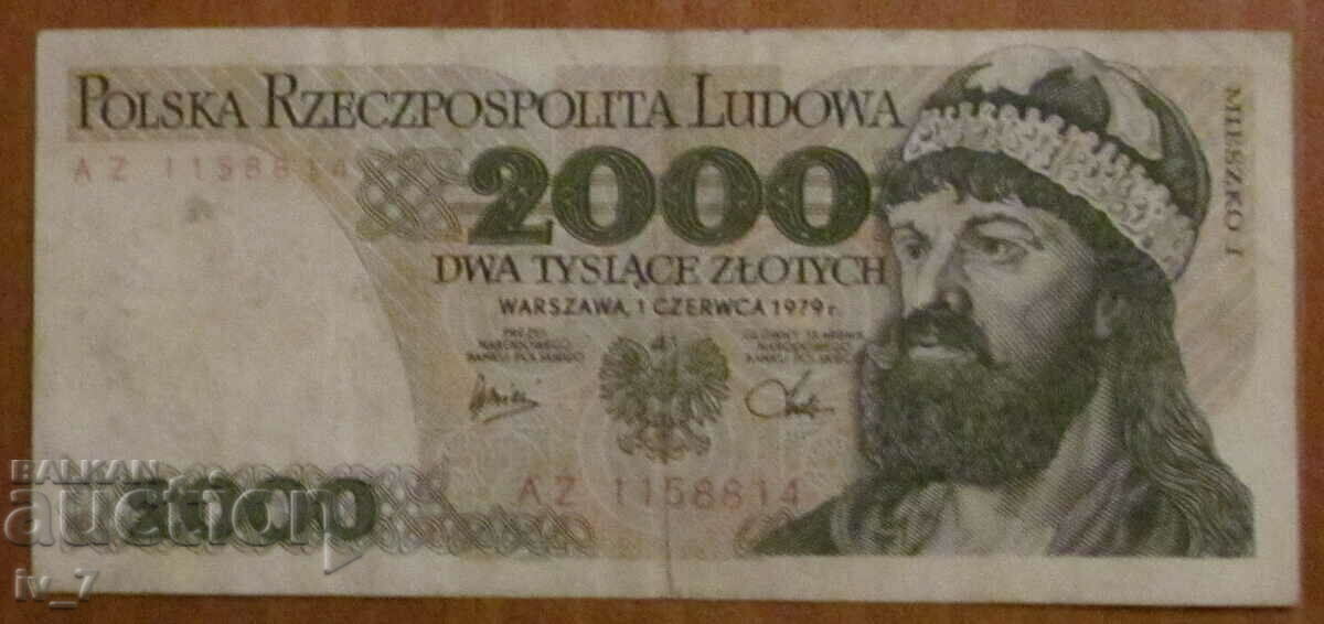 2000 ZLOTY 1979, POLONIA - bancnota rara