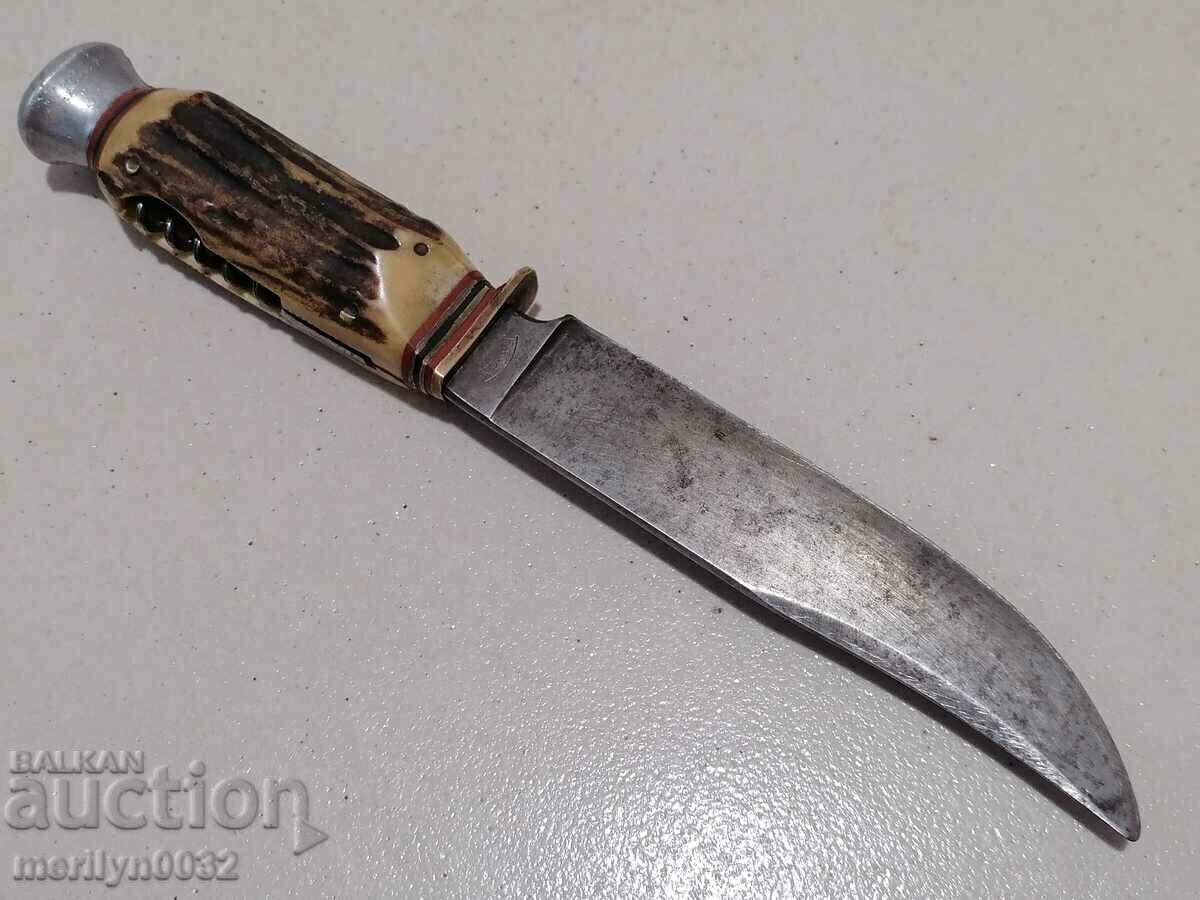 Γερμανικό κυνηγετικό μαχαίρι χωρίς λαβή και λαβή κέρατου