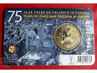 Coin card-Belgium with 2 1/2 euros 2020-75 peace and freedom