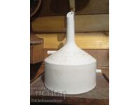 Large heavy porcelain funnel
