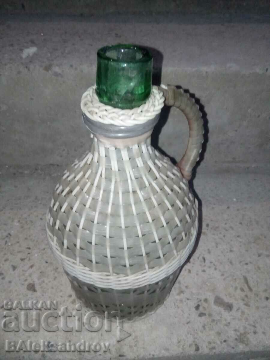 Sots damajana of colored green glass with price 5.00 BGN | € 2.56 Sots damajana of colored green glass with price 5.00 BGN | € 2.56