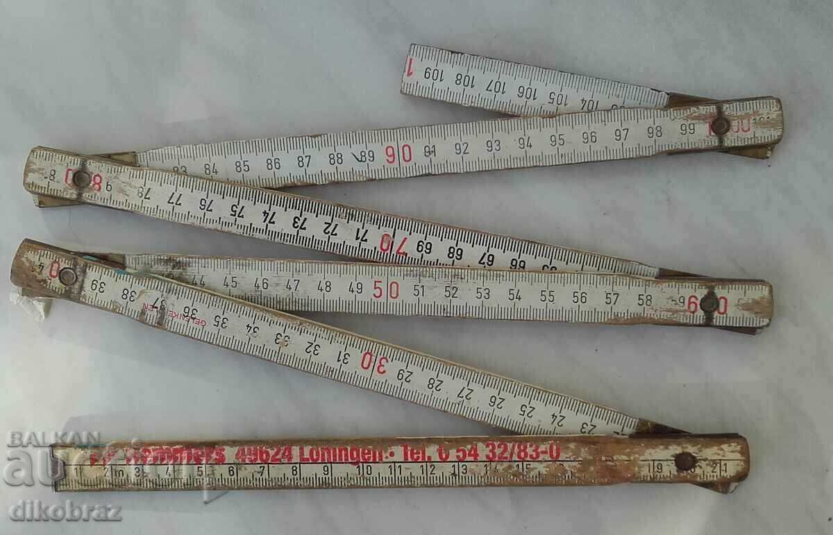 Wooden / carpentry meter - up to 110 cm. from the last century