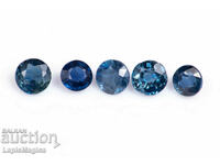 5 pieces blue sapphire 0.62ct heated round cut #4