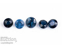 5 pieces blue sapphire 0.48ct heated round cut #6