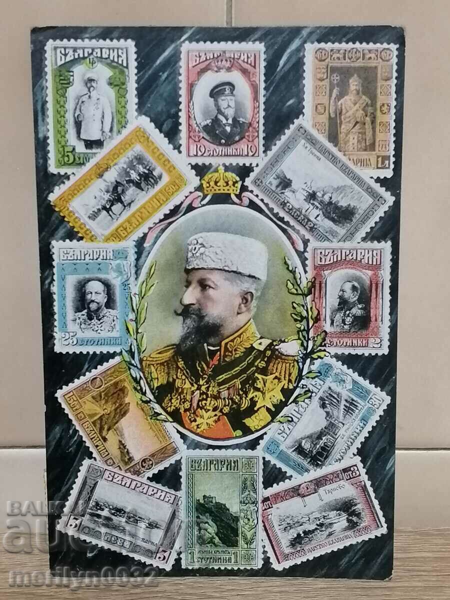 Παλιά φωτογραφία καρτ ποστάλ με φωτογραφία του βασιλιά Φερδινάνδου