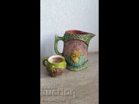 Old Trojan ceramic jug and cup