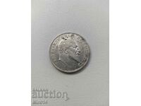A rare silver coin of 2 BGN. 1910