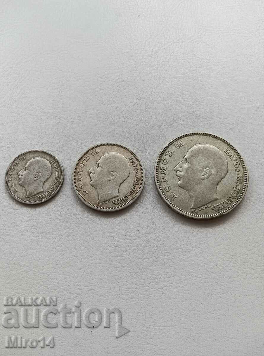 3 τεμ. Ασημένια βασιλικά νομίσματα του 1930