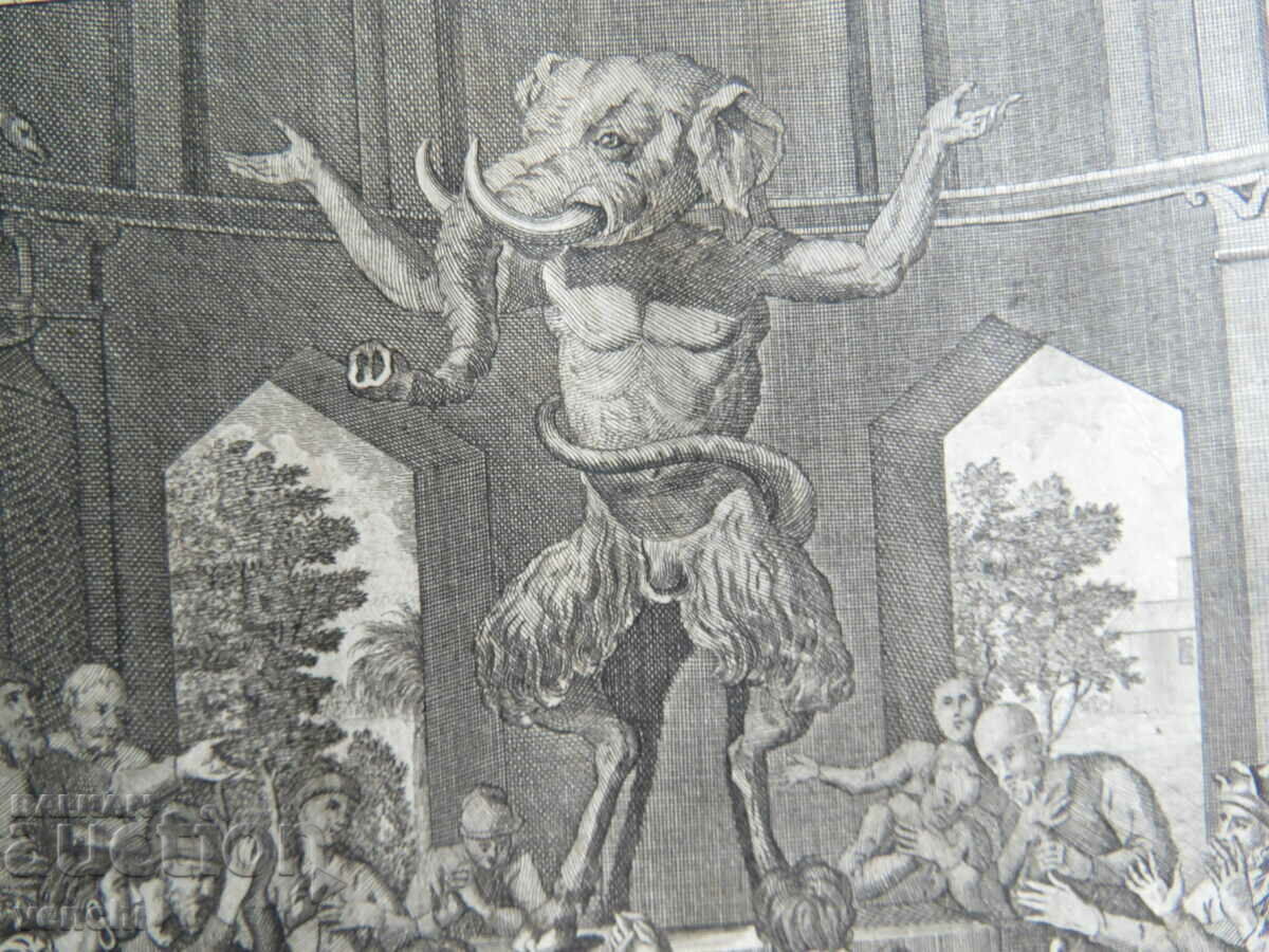Licitație 1729 - GRAVURĂ - MAURICE - ZEUL GANESH - CEYLON - ORIGINAL