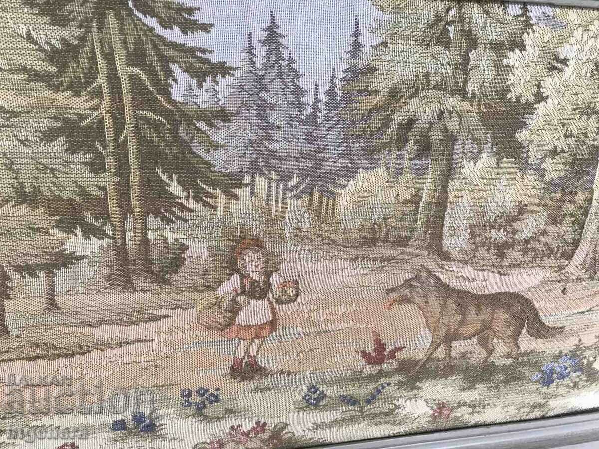 Delivery of CANVAS WOVEN CARPET FROM THE EARLY SOCIETY - 1310 X 530 MM. FRAME Delivery of CANVAS WOVEN CARPET FROM THE EARLY SOCIETY - 1310 X 530 MM. FRAME