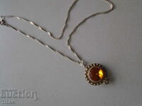 silver designer necklace, pendant, 40 cm.