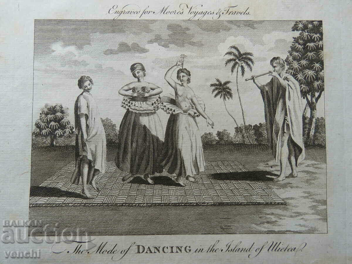 1767 - GRAVURĂ - MAURICE - TAHITI, POLINEZIA - ORIGINAL cu preț € 29.99 | 58.66 BGN