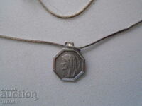 silver? designer necklace, pendant, 40 cm.