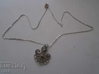 silver designer necklace, pendant, filigree, 65 cm.