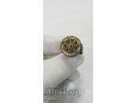 A rare 19th century silver gilt enamel renaissance ring