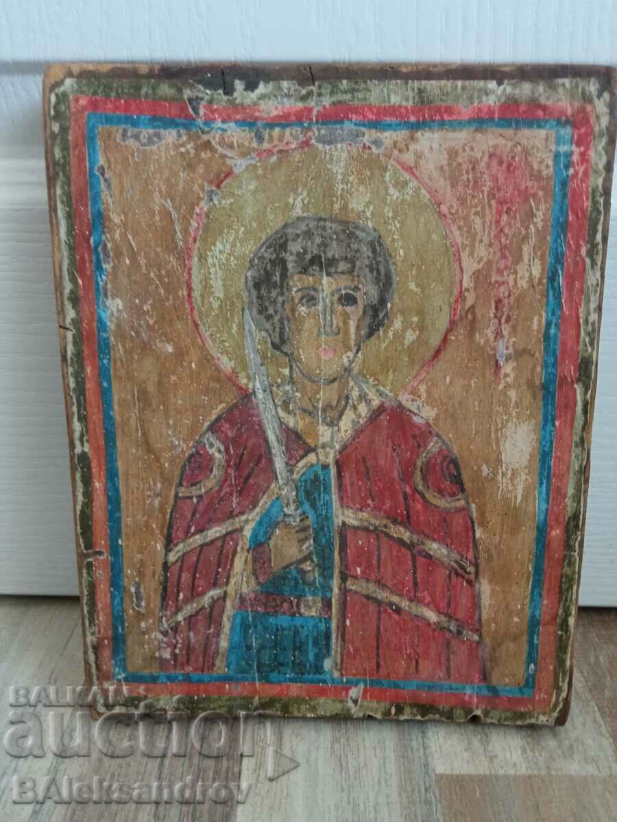 Old painted home icon