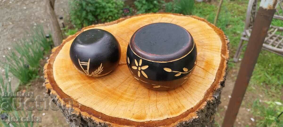 A set of wooden candlesticks - 7 A set of wooden candlesticks - 7