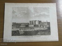 1794 - ENGRAVING - The Bastille before July 1789 - ORIGINAL