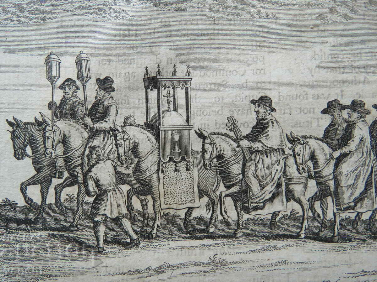 1727 - ENGRAVING - The Pope traveling - ORIGINAL - 5 1727 - ENGRAVING - The Pope traveling - ORIGINAL - 5