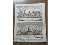 1727 - ГРАВЮРА - Папата пътува - ОРИГИНАЛ .