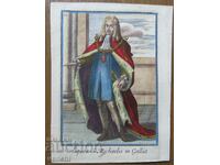 1741 - GRAVURA - Cavaler al Ordinului Sfantul Mihail - ORIGINAL