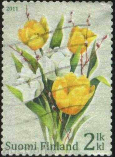 Stamped brand Tulip Flowers 2011 from Finland