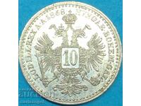 10 кройцера 1868 Унгария Франц Йозеф сребро - доста рядка