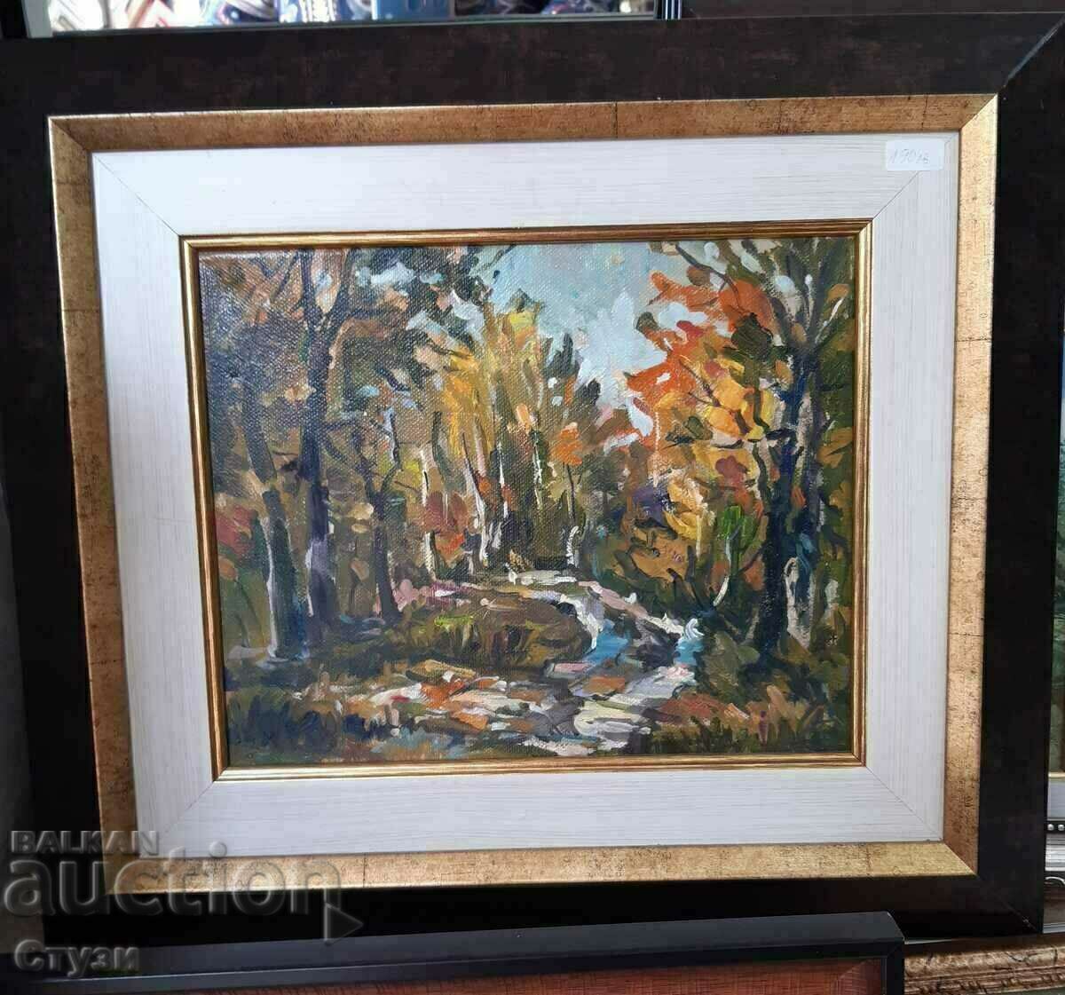 Αυθεντικός πίνακας "Δασικό τοπίο", λάδι, 22x27 εκ. - Εκποίηση Αυθεντικός πίνακας "Δασικό τοπίο", λάδι, 22x27 εκ. - Εκποίηση
