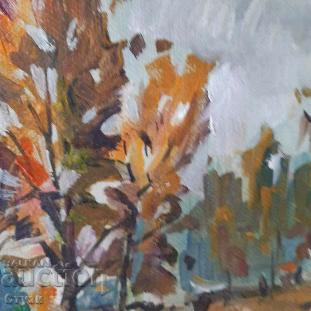 Auction Author's painting "Suburban landscape", oil, 22x27 cm Auction Author's painting "Suburban landscape", oil, 22x27 cm