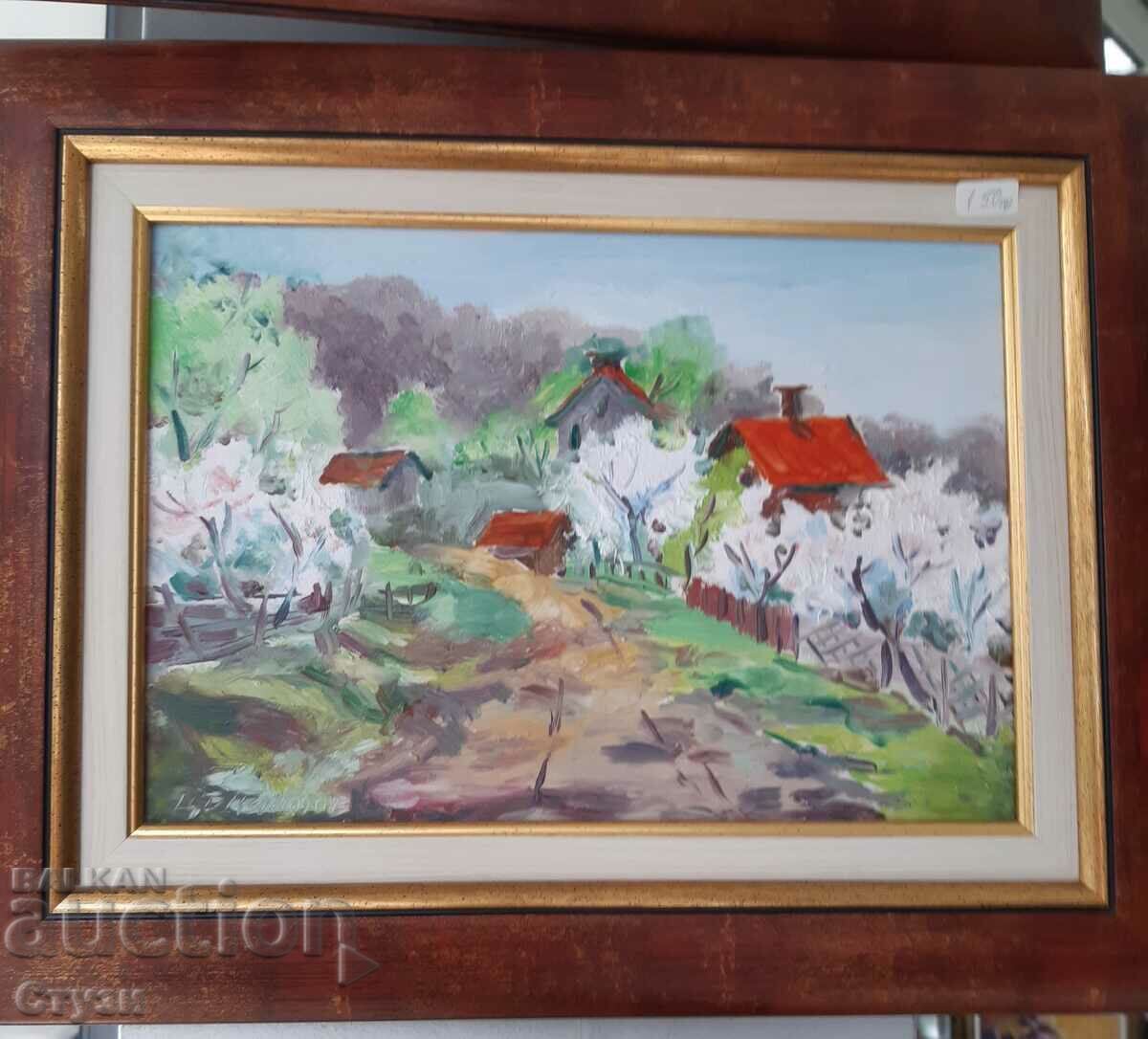 Painting by Tsvetan Pandov "Spring landscape", oil, 22x31 cm
