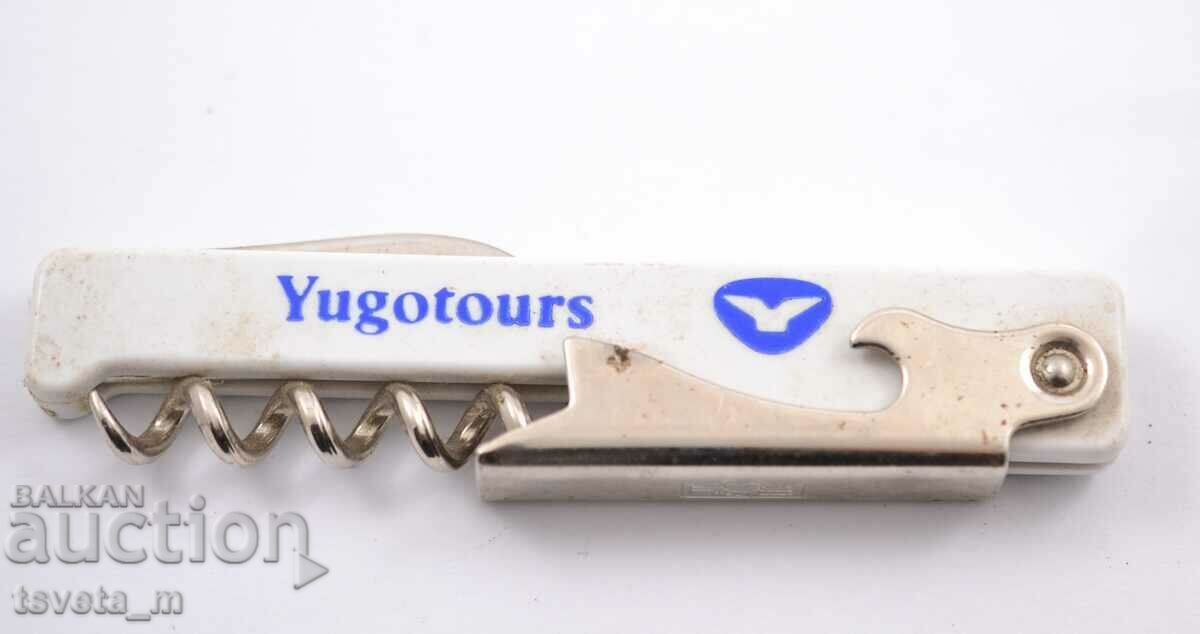 Corkscrew with opener and knife Yugotours, social with price 15.00 BGN | € 7.67 Corkscrew with opener and knife Yugotours, social with price 15.00 BGN | € 7.67
