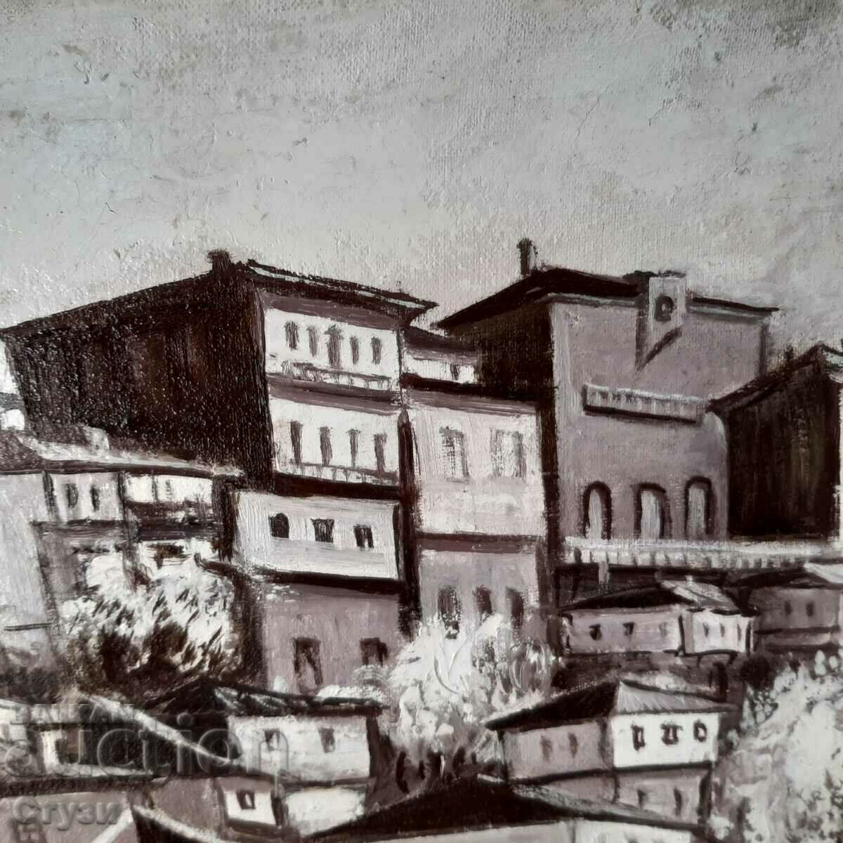 Auction Painting by Stefan Atanasov "V. Tarnovo", oil, 31 x 43 cm Auction Painting by Stefan Atanasov "V. Tarnovo", oil, 31 x 43 cm
