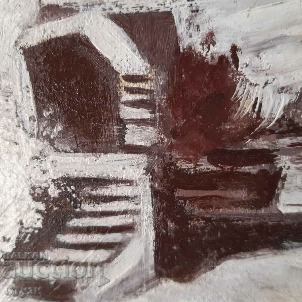 Painting by Stefan Atanasov "V. Tarnovo", oil, 31 x 43 cm - 5