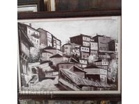 Картина на Стефан Атанасов "В.Търново", масло, 31 х 43 см