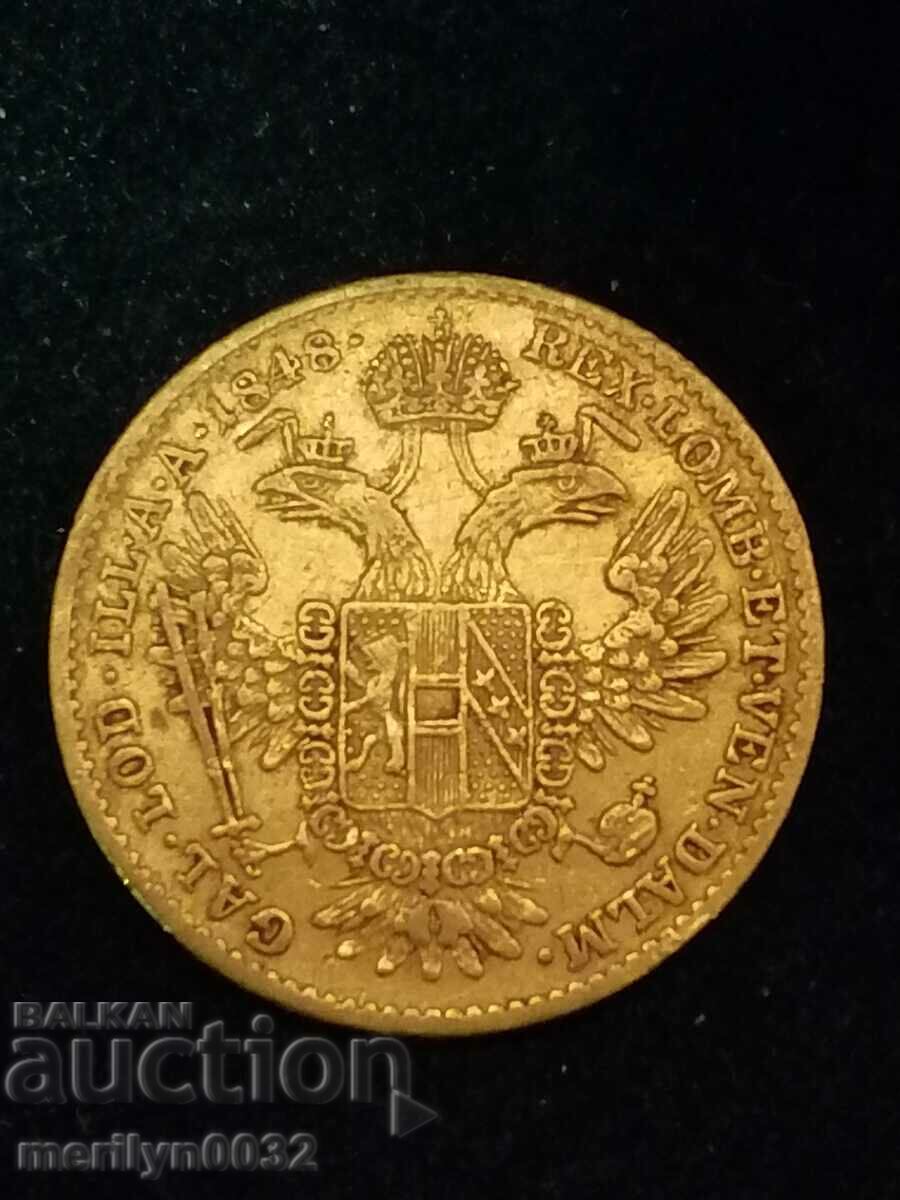 1 δουκάτο 1848 Ένα νομισματοκοπείο Αυστροουγγρικού χρυσού Ferdinand