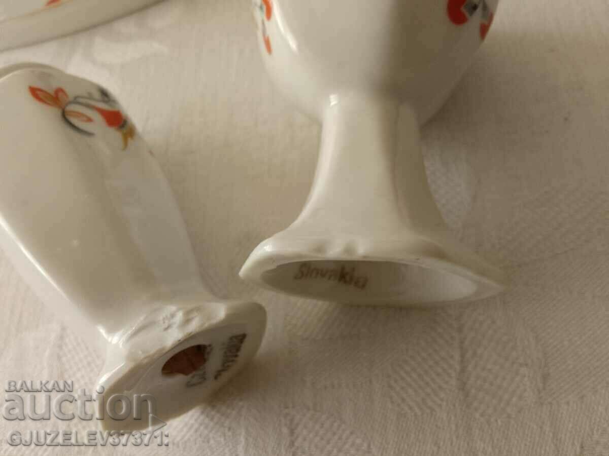 Delivery of Set of salt shaker and egg cup porcelain Czechoslovakia Delivery of Set of salt shaker and egg cup porcelain Czechoslovakia